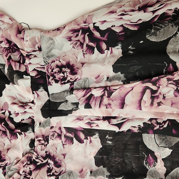 Ashley Stewart Plus Size Maxi Chiffon Floral Hi-Lo Hem Dress - Picture 10 of 16